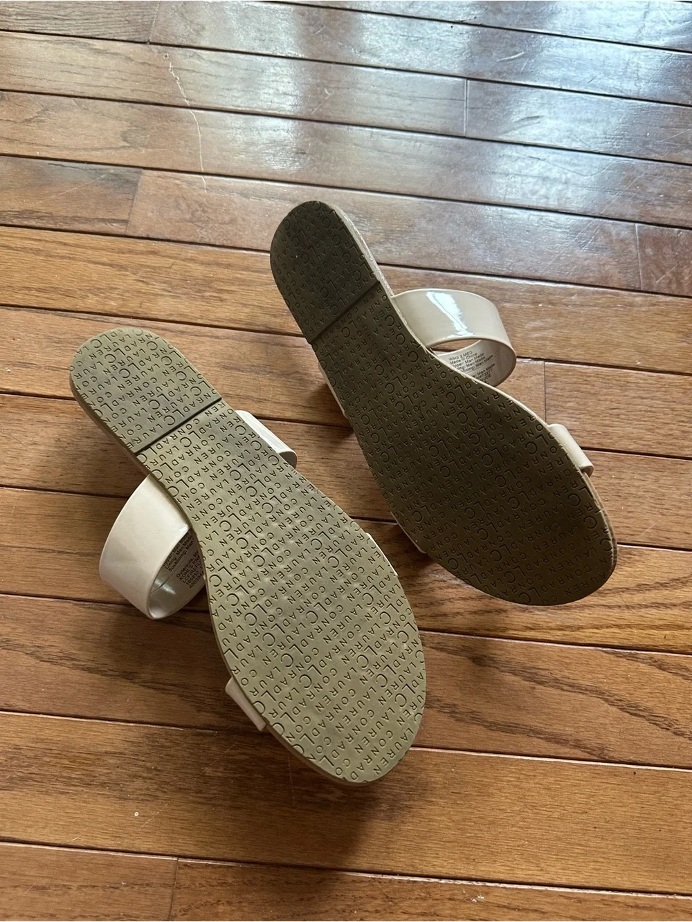 LC Lauren Conrad Nude Double-Strap Slide Sandals